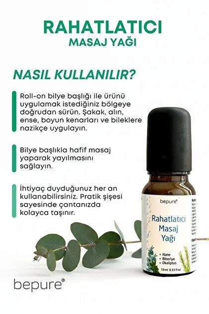 Bepure Rahatlatıcı, Baş Ağrı Yağı, Stres Kaygı Yatıştırıcı Yağ 10ml